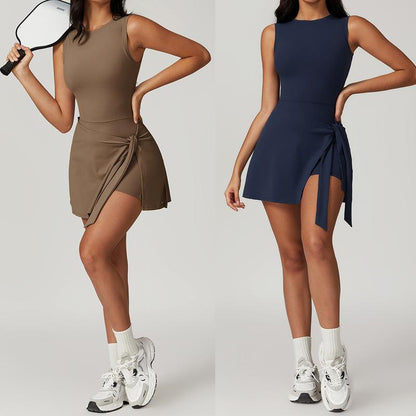 Women'S Tennis Dress Workout Romper with Built-In Shorts - Quick Dry and Breathable Summer Sportswear Gym Clothes