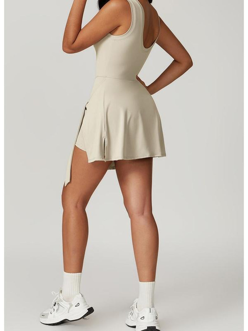 Women'S Tennis Dress Workout Romper with Built-In Shorts - Quick Dry and Breathable Summer Sportswear Gym Clothes