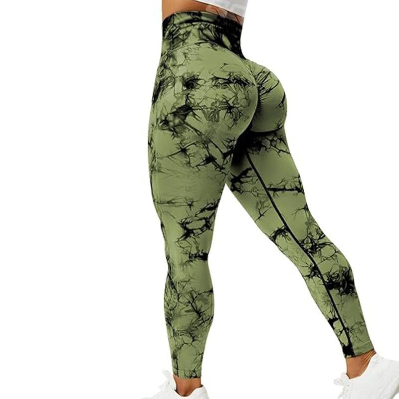 Womens High Waisted Seamless Workout Leggings Butt Lifting Gym Yoga Pants Booty Scrunch Vital Tummy Control Ruched Tights