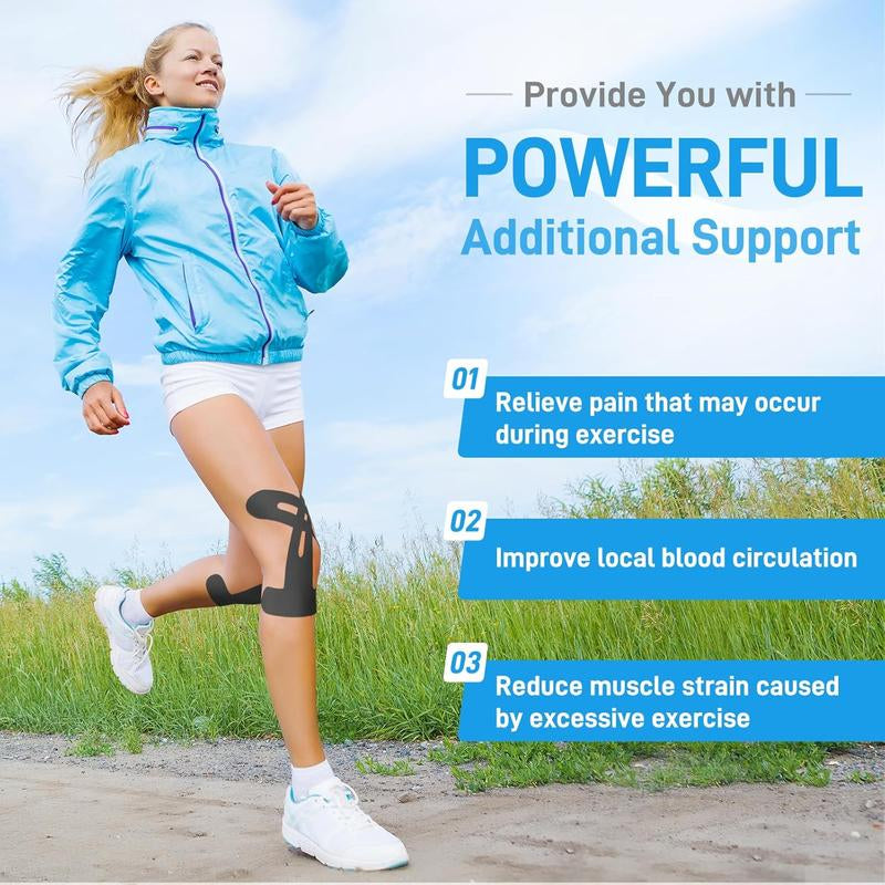 Kinesiology Tape for Knees, 10 Count Knee Tape for Knee Pain Relief Pre Cut, Latex Free Knee Tape, Support Muscles and Joints, Knee Kinesiology Tape Pre Cut, Waterproof and Elastic (Flesh Color)