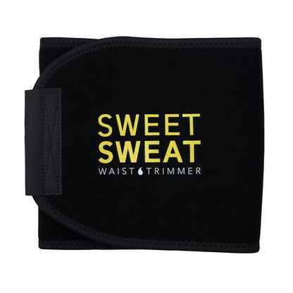 Sweet Sweat Ab Trainer for Women and Men - Sweat Band Waist Trainer Belt for High Intensity Training and Gym Workouts, 5 Adjustable Sizes - Black/Pink