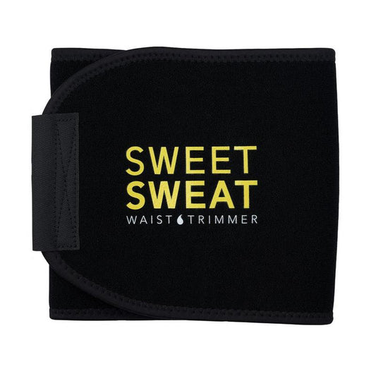 Sweet Sweat Ab Trainer for Women and Men - Sweat Band Waist Trainer Belt for High Intensity Training and Gym Workouts, 5 Adjustable Sizes - Black/Pink