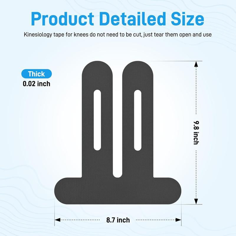 Kinesiology Tape for Knees, 10 Count Knee Tape for Knee Pain Relief Pre Cut, Latex Free Knee Tape, Support Muscles and Joints, Knee Kinesiology Tape Pre Cut, Waterproof and Elastic (Flesh Color)