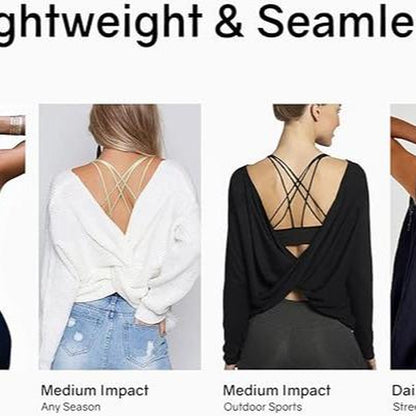 Sports Bra Seamless Padded Strappy Sports Bras for Women Yoga Bra Workout Removable Cups