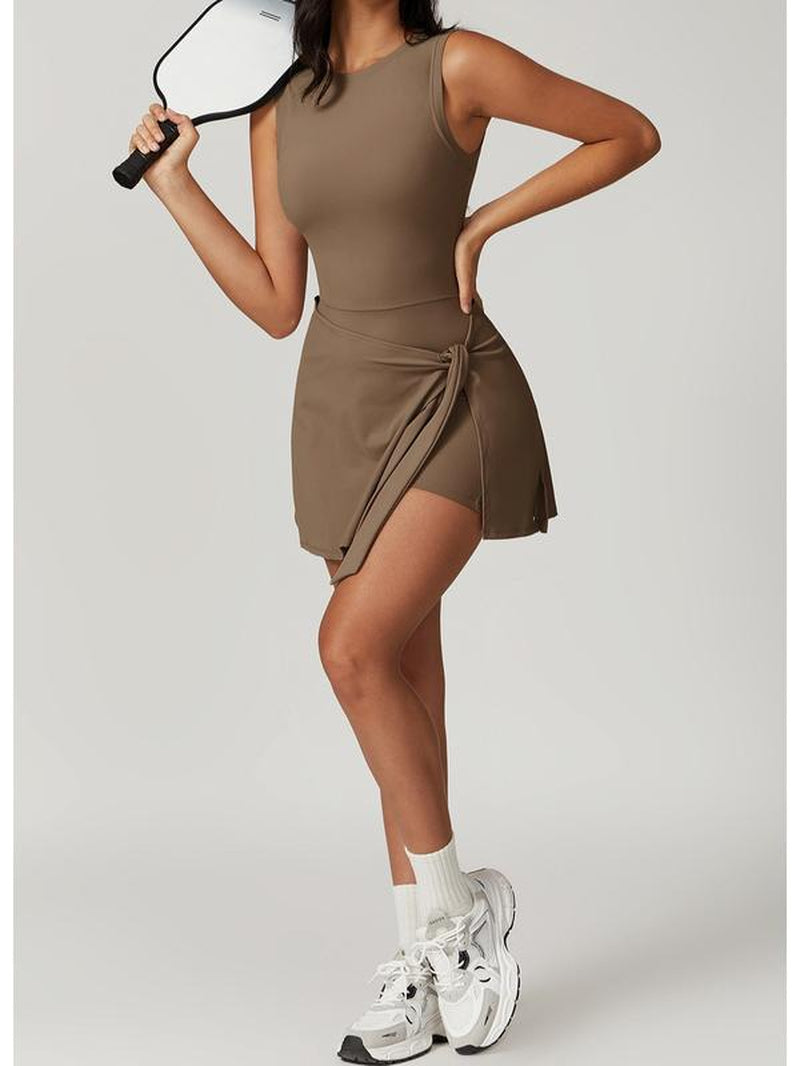 Women'S Tennis Dress Workout Romper with Built-In Shorts - Quick Dry and Breathable Summer Sportswear Gym Clothes