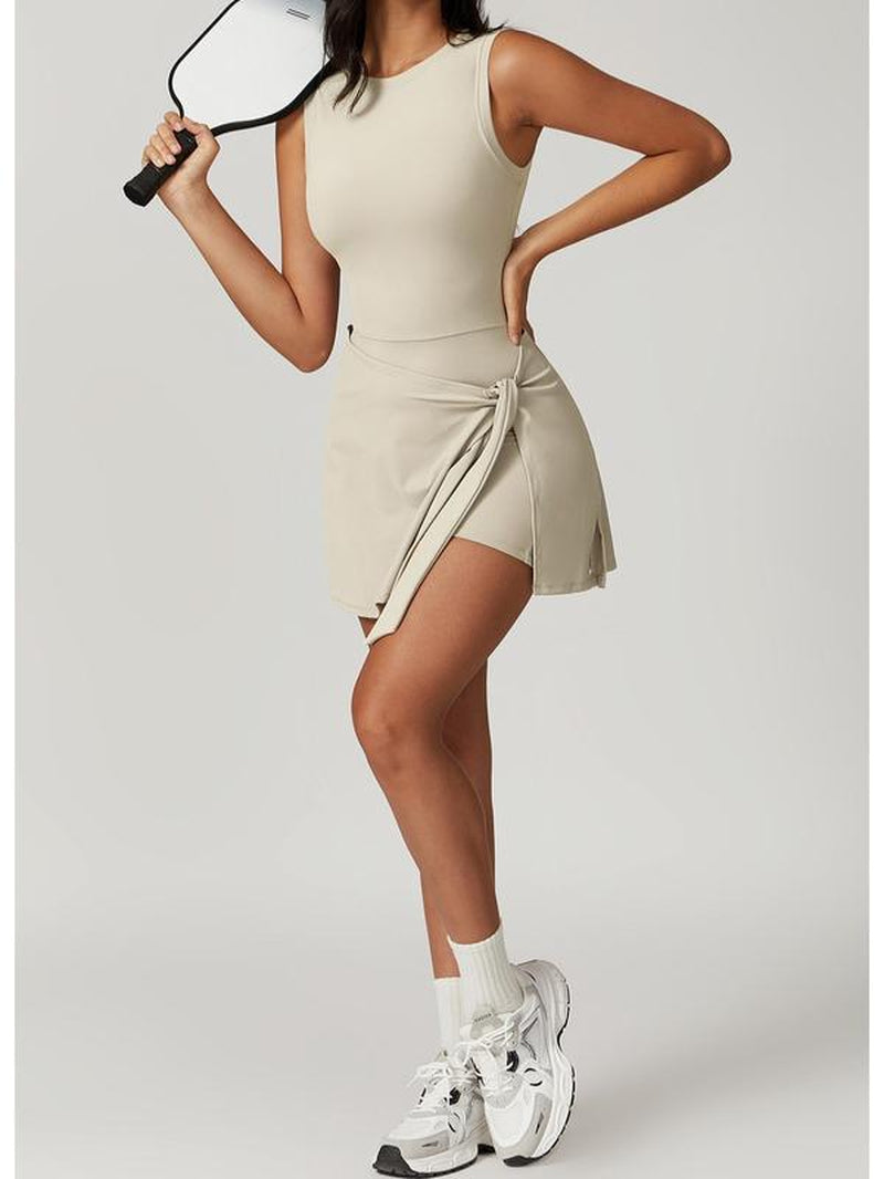 Women'S Tennis Dress Workout Romper with Built-In Shorts - Quick Dry and Breathable Summer Sportswear Gym Clothes