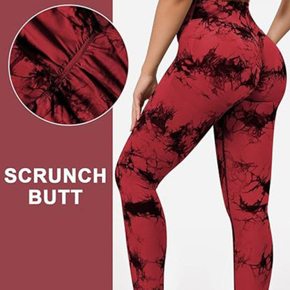 Womens High Waisted Seamless Workout Leggings Butt Lifting Gym Yoga Pants Booty Scrunch Vital Tummy Control Ruched Tights